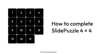 How to complete SlidePuzzle 4 &times; 4 (15 puzzle) | i026 SlidePuzzle