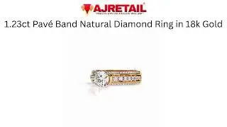 1.23ct Pav&eacute; Band Natural Diamond Ring in 18k  Yellow Gold #ajretail  #diamondring