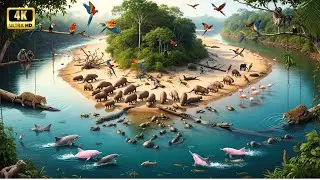 Relaxing Walk in the Amazon  River of Life 🌿 Pure Nature Sounds & River Wildlife 4K No Music