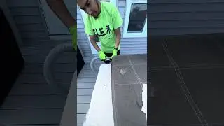 Solvent cleaning on a couch outdoors!