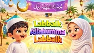 ✨    لَبَّيْكَ اللَّهُمَّ لَبَّيْكَ  Labiyak Allahuma Labiyak | Islamic English Rhymes for   Kids 🎶🕌