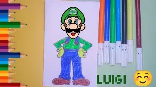 Amazing Luigi sketch with Green colour | Art tutorial step by step 