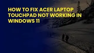 How to Fix Acer Laptop Touchpad Not Working in Windows 11