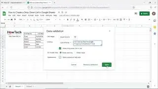 How to Create Drop-Down Lists in Google Sheets Using Data Validation and In-Cell Menus