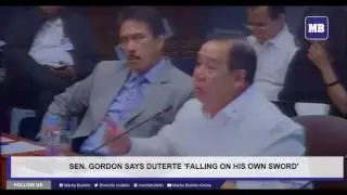 Sen. Gordon says Duterte 'falling on his own sword'