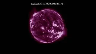 Sun 24 Hour Timelapse | Iron IX / 171 &Aring; | Extreme UV (October 7, 2025) #shorts