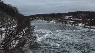 Deep winter along the French Broad River near Asheville, NC