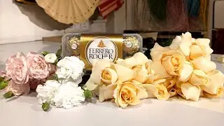 Ferrero Rocher rose flower bouquet#chocolate and flower bouquet#fresh flower bouquet#flower bouquet