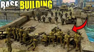 I built WW2 US ARMY Machine Gun BRIDGE FORT vs 4,000 GERMAN ARMY! - Gates of Hell: Base Building
