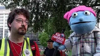 Puppet TROLLS Woke Protesters (Until They Kick Him Out)