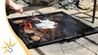 Sunnydaze X-Marks Square Fire Pit Grill Grate - Size Options - KF-SM40