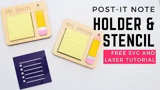 Laser Cut Post-it Holder and Stencil - Free SVG Files