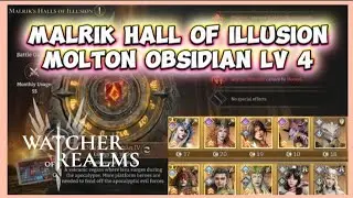 Molton Obsidian Lv 4 Key | Malrik Hall of Illusion | Easy Strategy | Watcher of Realms. 
