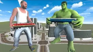 😱 Franklin vs Hulk 🔥 Train Fight in City | Indian Bike Driving 3D Giant Battle@HeligamerSSS 