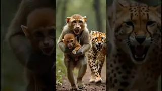 Sakku ne bachaya Female Monkey 🐵 ki jaan 😭 #shorts #shortsfeed #ai #animals #monkey