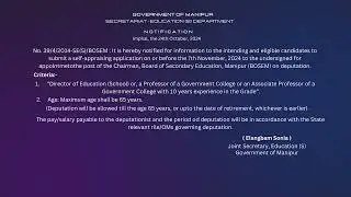 GOVERNMENT OF MANIPUR EDUCATION (S)