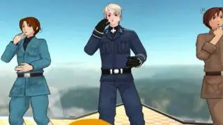【MMD】Happy Synthesizer - Prussia, Italy, Romano, Gilbird