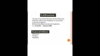 Word Formation Process | Major Processes of Word Formation | Affixation (Prefix, Infix & Suffixes)