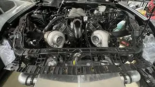 Nick&rsquo;s Custom Twin Turbo 18&rsquo; Mustang GT Fires up for the FIRST time! It sounds so good!