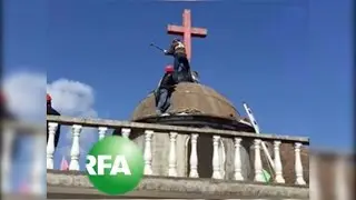 China Parishioners Resist Church Cross Dismantling