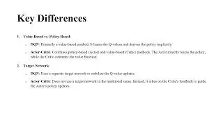 Reinforcement Learning Key Difference between Actor-critic and DQN