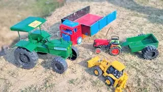 JCB 5CX Pulling tractor , Big Dumper Loaded truck and JCB ? Tractor Cartoon | JCB Cartoon 