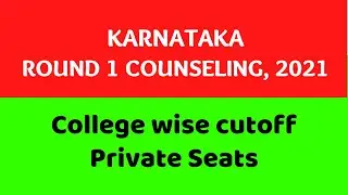 Karnataka Private Medical Colleges NEET Cutoff with Fees | 2021 Round 1