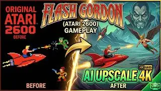 Flash Gordon (Atari 2600) Gameplay AI Upscale 4K Ultra HD