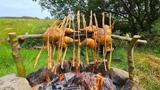 Whole Chicken Prepared in the Wilderness | Bushcraft Survival Cooking