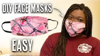 HOW TO MAKE FABRIC FACE MASKS AT HOME EASY | DIY Reusable Cloth Face Mask | Looks By Naheemah