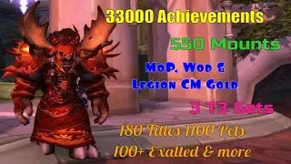 Mistwalker Shaman 33000 Achiev. 550 Mounts 3x T3 Sets MoP WoD Legion CM Gold 180 Titles *For Sale*