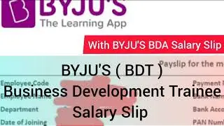 Byju's BDA Salary During Training | BYJU'S BDT Salary | Byju's Business development Associate salary