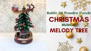 Обзор и сборка рождественской ёлки ​​Rolife Christmas Melody | Миниатюрная рождественская музыкал...