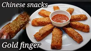 Chinese snacks Gold finger recipe/ bread gold finger recipe/ veg gold finger/ Chinese gold finger