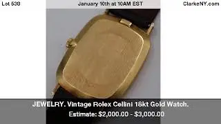 JEWELRY. Vintage Rolex Cellini 18kt Gold Watch.