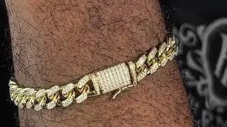 Italian Bestseller Miami Cuban Link Iced Out CZ Stones - 14k Gold Vermeil 925 Silver 10mm - 7