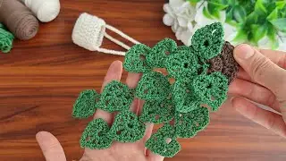 Wow!!! How to make an eye-catching crochet home ornament?🌿 How to knit pots and leaves 🌿