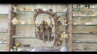 Brass Showpiece Radha Krishna tree jhula antique God Idol Statue (BS474 B)