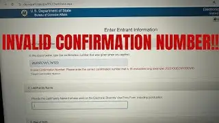 Why is Your Confirmation Number Invalid?? #Dv Lottery 2026