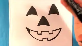 How to Draw a Pumpkin Face - Halloween Spooky Drawings