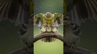 The cute little bird in the wind and rain. Watch its brave flight