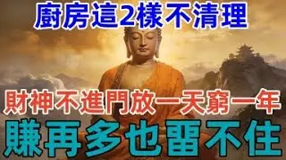 廚房這2樣不清理，財神不進門，放一天窮一年，賺再多也畱不住#佛陀#佛法 #佛教 #修行 #智慧 #因果#佛學知識 #佛學智慧#风水