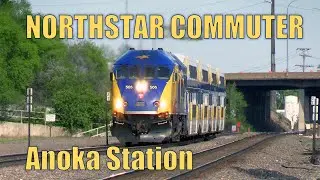 Evening Northstar Commuters on the BNSF Staples Sub at Anoka Station