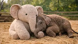 Der verwaiste Elefant verwechselte das Stofftier mit seiner Mutter und weigerte sich, wegzugehen