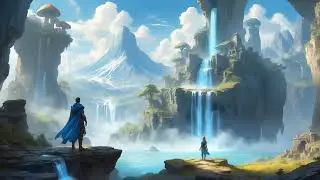 🌌 Fantasy Waterfall Ambience with Relaxing Instrumental | Cinematic Nature Soundscape for Calm 💙