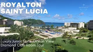 Royalton Saint Lucia and Hideaway Saint Lucia Luxury Junior Suite Ocean View Diamond Club Room Tour