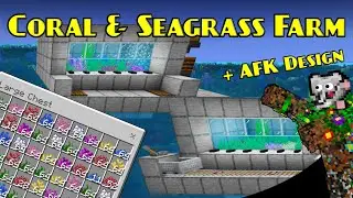 ПРОСТАЯ ферма кораллов и морской травы | Обучающее видео по ферме Minecraft | BEDROCK MCPE XBOX P...