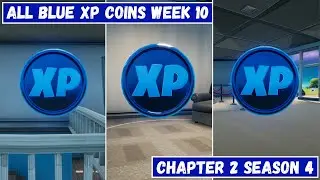 All 3 Blue XP Coins Locations Week 10! - Deja Blue Punch Card Fortnite Chapter 2 Season 4