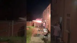Shooting a firework out of hand on Halloween 💥