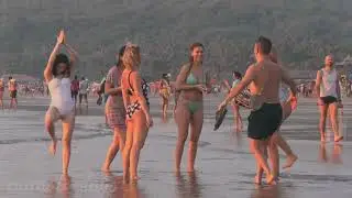 sunset in goa foreigners are enjoying the beach | #arambolbeach #goa #india